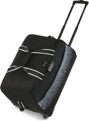 Lavie Sport 65L Strolley Duffel Bag - Pixel Medium - Black - Large Capacity