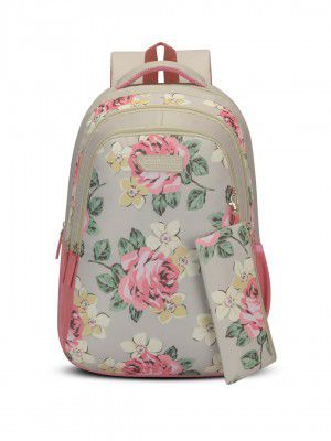 Lavie Sport Buttercup 36L Beige Backpack | Fits Upto 15 Inch Laptop