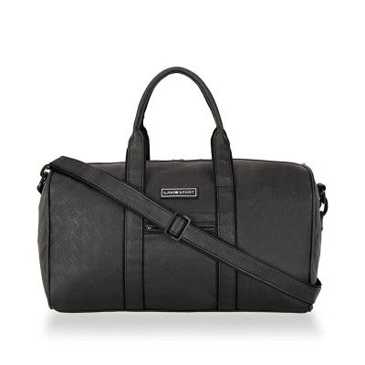 Lavie sport Captain 32L Synthetic Leather Unisex Travel Duffle Bag (Black)