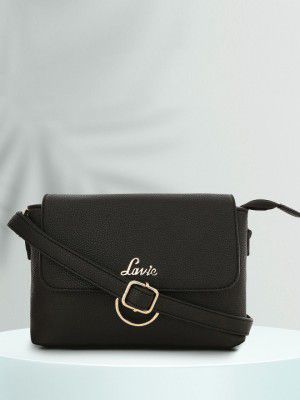 Lavie Denali Women Black Solid Ring Flap Sling Bag