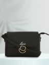 Lavie Denali Women Black Solid Ring Flap Sling Bag...