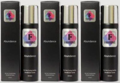 LAWMAN Faveinz Abundance deo 150ml Each x 3pcs Body Spray - For Men & Women (499 ml, Pack of 3)