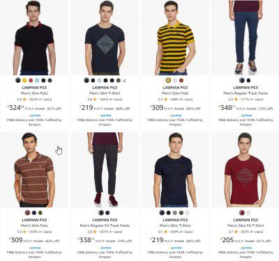 Lawman PG3 Men Tshirt Upto 84% off