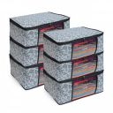 Laxis Non-Woven Saree Bags, Saree Covers with Zip, Saree Covers for Storage With Moisture & Dust Proof, Wardrobe Organiser, Size-45x33.5x22 cm (Pack of 6)...