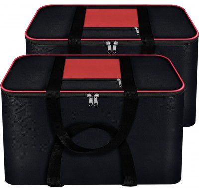 LAXIS Nylon Moisture Proof Underbed Storage Bag For Clothes/Blankets/Saree/Lahenga With Zipper Closure & Handle Size 22x18x12in, Clothes Organizer For Wardrobe, Storage Bags For Wardrobe