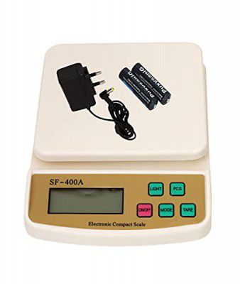 LAXMI GOLD Kitchen Scale Multipurpose Portable Electronic Digital Weighing Scale |10 kg | SF400A With Adapter