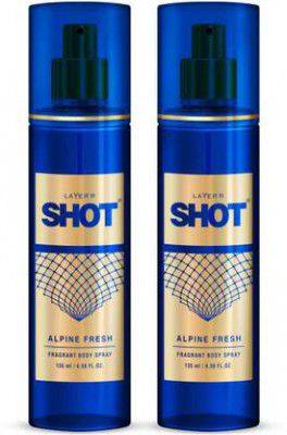 LAYERR Shot Alpine Fresh Body Spray - For Men  (270 ml, Pack of 2)