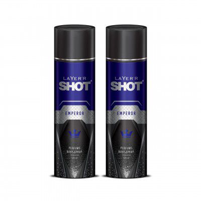 Layer'r Shot Emperor Body Spray For Men - 2 x 120ml Each | Long Lasting Premium Fragrance With Exotic Notes