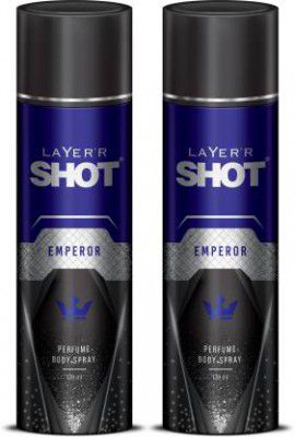 LAYERR Shot Emperor Deodorant Spray - For Men (240 ml, Pack of 2)