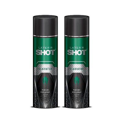 Layer'r Shot Gladiator Aerosol Perfume - 2 x 120ml Each