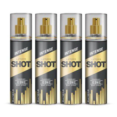 Layer’r Shot Gold Iconic Body Spray for Men, Pack of 4 (4×50ml)