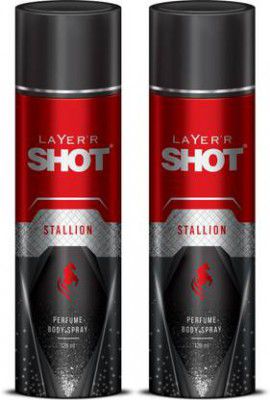 LAYERR Shot Stallion Deodorant Spray - For Men (240 ml, Pack of 2)
