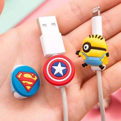 LAZI Silicon USB Cable Protector Charger Wire Saver Earphone Cable Winder Clip for Android Laptop Charging Cords
