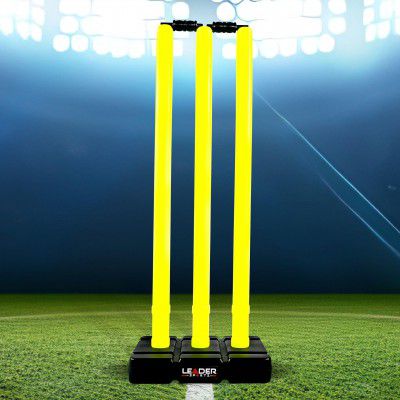 Leader Cricket Stumps with Stand Cricket Kit Plastic Wickets 