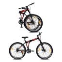 Leader Flexo 27.5T Foldable Bicycle/Bike Without Gear Single Speed with Front Suspension and Dual disc Brake for Men- Matt Black/Red Ideal for 12+ Years...