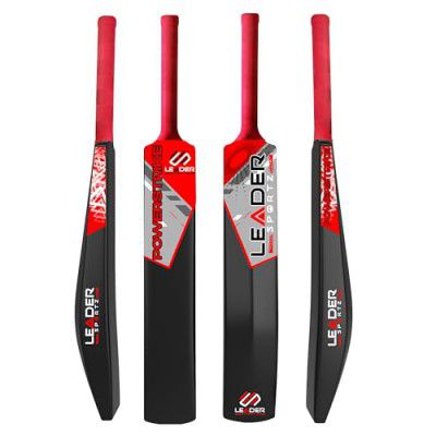 Leader Sportz Powerstrike Cricket Bat | Hard Plastic Bat Full Size (Black)