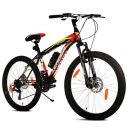 Leader Ultima Mens 26T Multispeed (7 Speed) Mountain Bike with Front Suspension & Dual Disc Brake - Matt Black/Red. Ideal for 12 + Years (Frame: 18 Inches)...