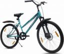 LEADER URBAN GIRL 26T CITY BIKE WITH FRONT SUSPENSION AND DISC BRAKE (Single Speed, Green, Black)...