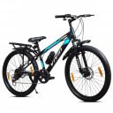 Leader Vivid Valero 26T IBC 7 Speed Cycle for Men with Front Suspension & Dual Disc Brakes | Gear Bicycle for Men | Mountain Bike with Inbuilt Carrier & Steel Frame | Ideal for 10+ Years – Black...