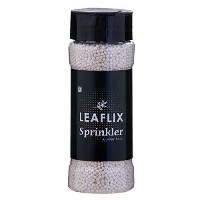 Leaflix Premium Sprinkler Ball shape | Cake decor | Sparkling effect | Use for outer surface decoration | 100g | White Color…