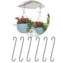 Leafy Tales Heavy Duty Metal Large S Hooks, Pack of 6 (10 inch, Black, Small)...