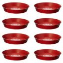 Leafy Tales Planter Bottom Plate/Gamla Dripping Tray, Terracotta Color Plastic pots | (8-inch, Brown, Pack of 8)...
