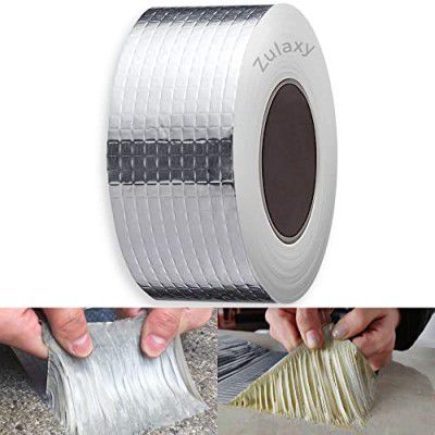 Leakage Repair Waterproof Aluminium Rubber Tape, Hot & Cold Temperature Aluminium Foil Tape, Perfect for Sealing Water Leakage (5 CM x 5M, Silver, 1 PACK)