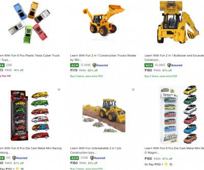 Flipkart : Upto 82% OFF - Learn With Fun Road Vehicles | Starts At Rs.125