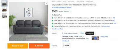 Leather 7 Seater Sofa  @ ₹589