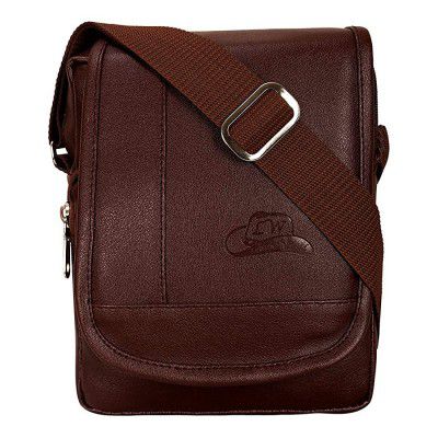 Leather World PU Leather Sling Bag Men Women Cross Body Travel Messenger