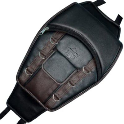 Leatherette Scratch Proof Tank Cover/Tank Bag Compatible for RE Classic 350/500, RE Bullet,Electra and Standard Model Bikes - Mobile Pocket Tank Cover (Brown)