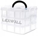 Leawall 3 Layers 18 Grid Plastic Transparent Jewelry/Makeup/Cosmetic Storage Box Portable Jewelry Box Accessories for Earrings Ring (Transparent)...