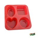 LEAWALL Silicone Circle, Square, Oval and Heart Shape Soap Cake Making Mould, Multicolor...