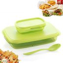 LEAWALL Unbreakable Plastic Lunch Box for Traveling School &Office 2 Containers Lunch Box...