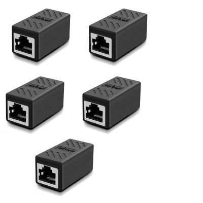 LEDOLUX Strong Durable, Shielded 8p8c RJ45 Coupler, Ethernet Cable Adsl Extension LAN Jointer Adapter Connector, Inline LAN Female to Female Extender Plug for Cat7 Cat6 Cat5e Cable (Pack of 5)