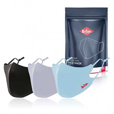 Lee Cooper Lightweight Face Mask for Outdoor Protection, Super Breathable & Reusable Cloth – Pack of 3