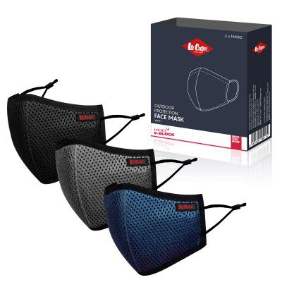 Lee Cooper Multi-Layer Mesh Face Mask Pack of 3