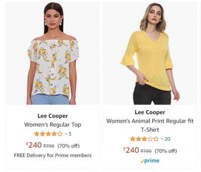 Lee Cooper Womens Regular Top upto 70% off