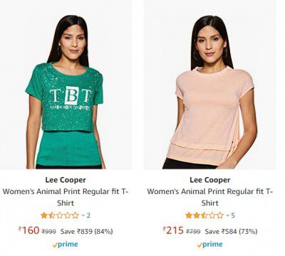Lee Cooper Women's T-Shirt Upto 80% Off