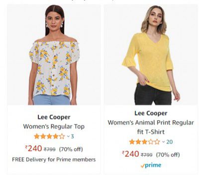 Lee Cooper Womens Top upto 70% off