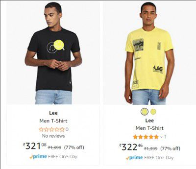 Lee Men T-Shirt upto 80% off