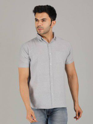 Leemarts&nbsp;Men Regular Fit Self Design Slim Collar Casual Shirt