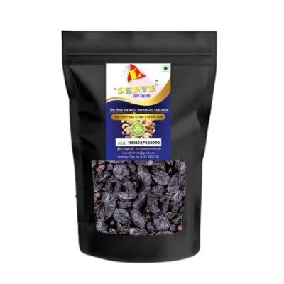 Leeve Dry Fruits Premium Afghani With Seed Black Raisins 500 Gram Pack | Kali Kishmish | Munakka Dry Fruits | Delicious & Healthy Snack