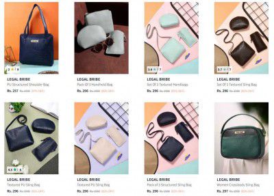 Myntra : UPTO 87% OFF - Legal Bribe Handbags Starts At Rs 257