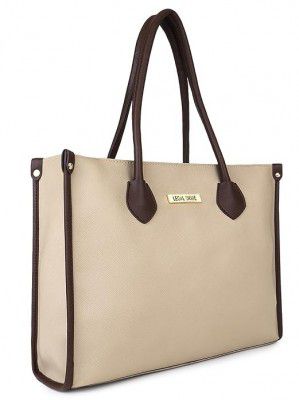 LEGAL BRIBE Womens Textured Shoulder Tote Bag Test (Beige)