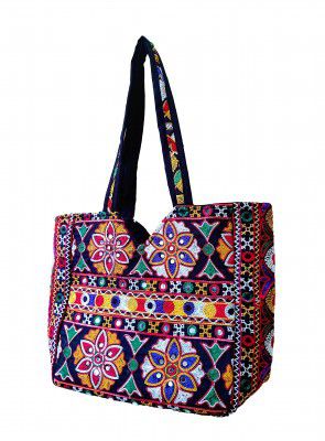 Lekhraj Handicraft womens Rajasthani Multicolor Matka Handbag (11 * 15 Inch)