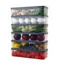 LEMBOSE Fridge Storage Boxes Fridge Organizer with Removable Lid Stackable Fridge Storage Freezer Storage ...