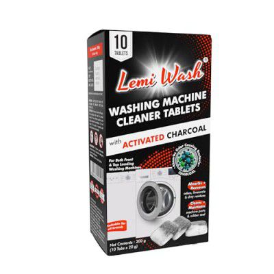 Lemi Wash Charcoal Tablet Washing Machine Cleaner 10 Tablets | Removes Foul Odour | Suitable for both Front Loading & Top Loading