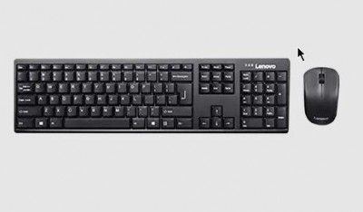 Lenovo 100 Wireless Keyboard & Mouse Combo (106 Keys, 1000 DPI, Spill Resistant, Black)