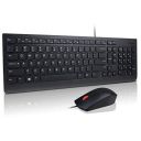 Lenovo Essential Wired Combo - Wired Keyboard and Mouse Set - USB - Black...